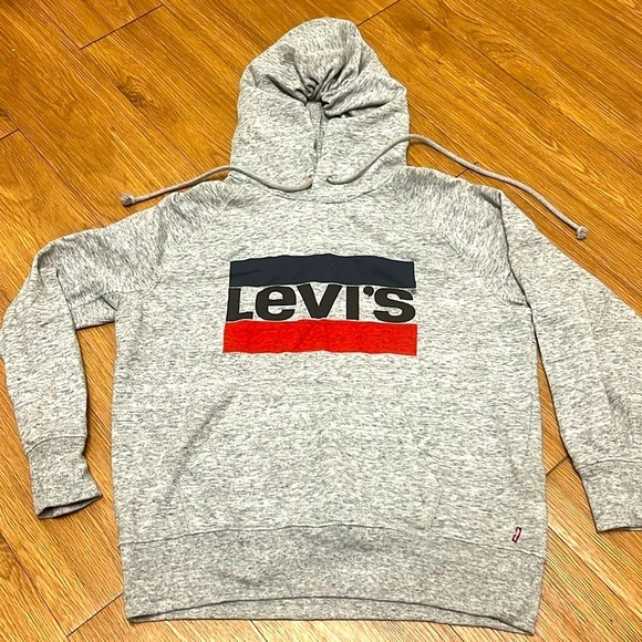 LEVI's Men's Hoodie Sweatshirt Pullover Graphic Standard Fit Fleece Grey… - Picture 1 of 10
